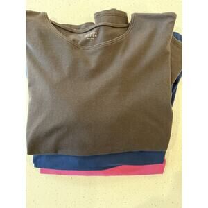 Eileen Fisher Set Of 3 Women's Size L Scoop neck Navy Brown Pink‎ Classic